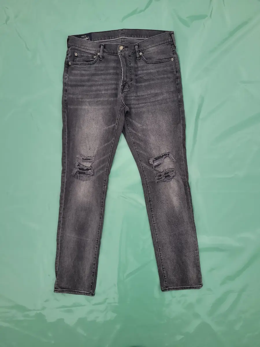 Abercrombie And Firch Mens Jeans Waist 34 Distressed Dark Grey Jeans