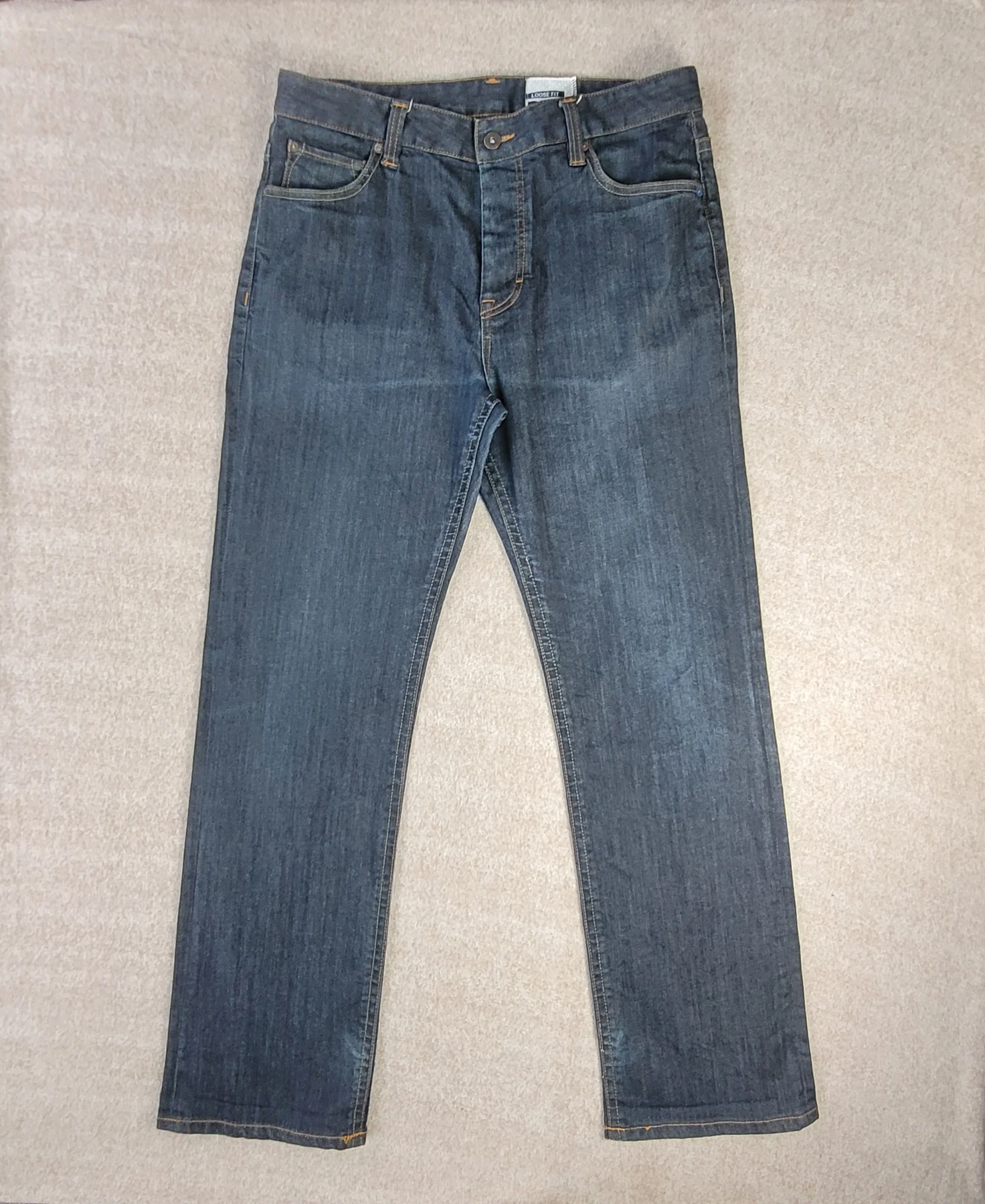 DC Shoes Jeans Mens Waist 35 Loose Fit Blue Denim Division Straight Fit