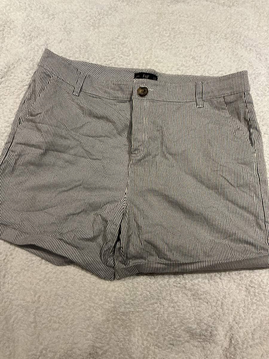 F&f navy and white stripe cotton shorts