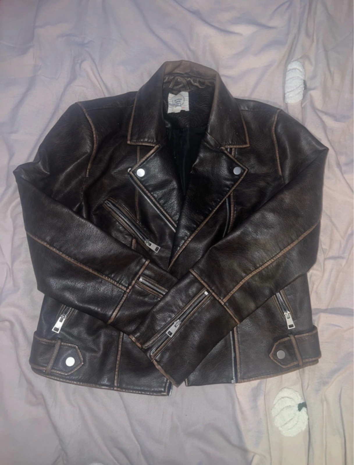 River Island Brown Leather Jacket