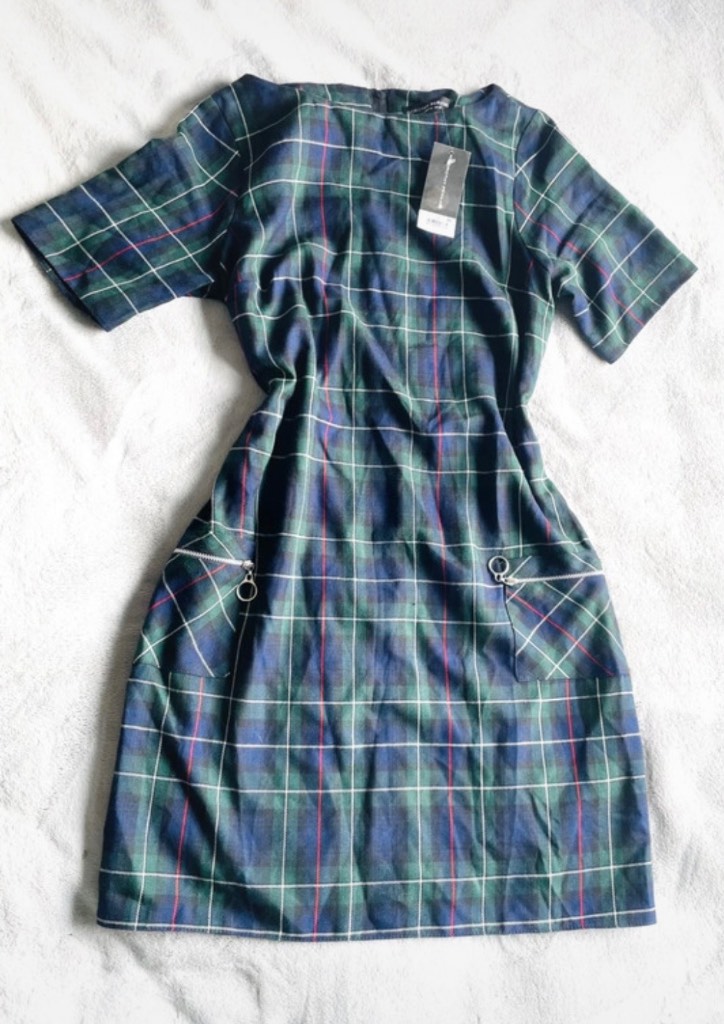 Dorothy Perkins checked dress 8 zip detail