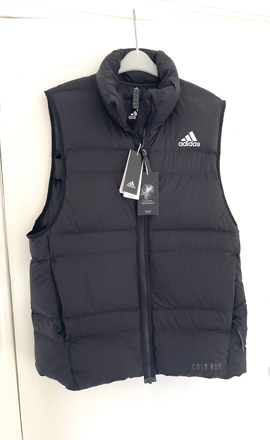 ADIDAS Cold RDY Black Down Vest HyperDRY Men’s size Large