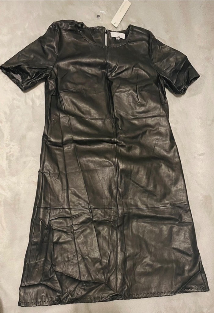 Redherring black leather look dress 8