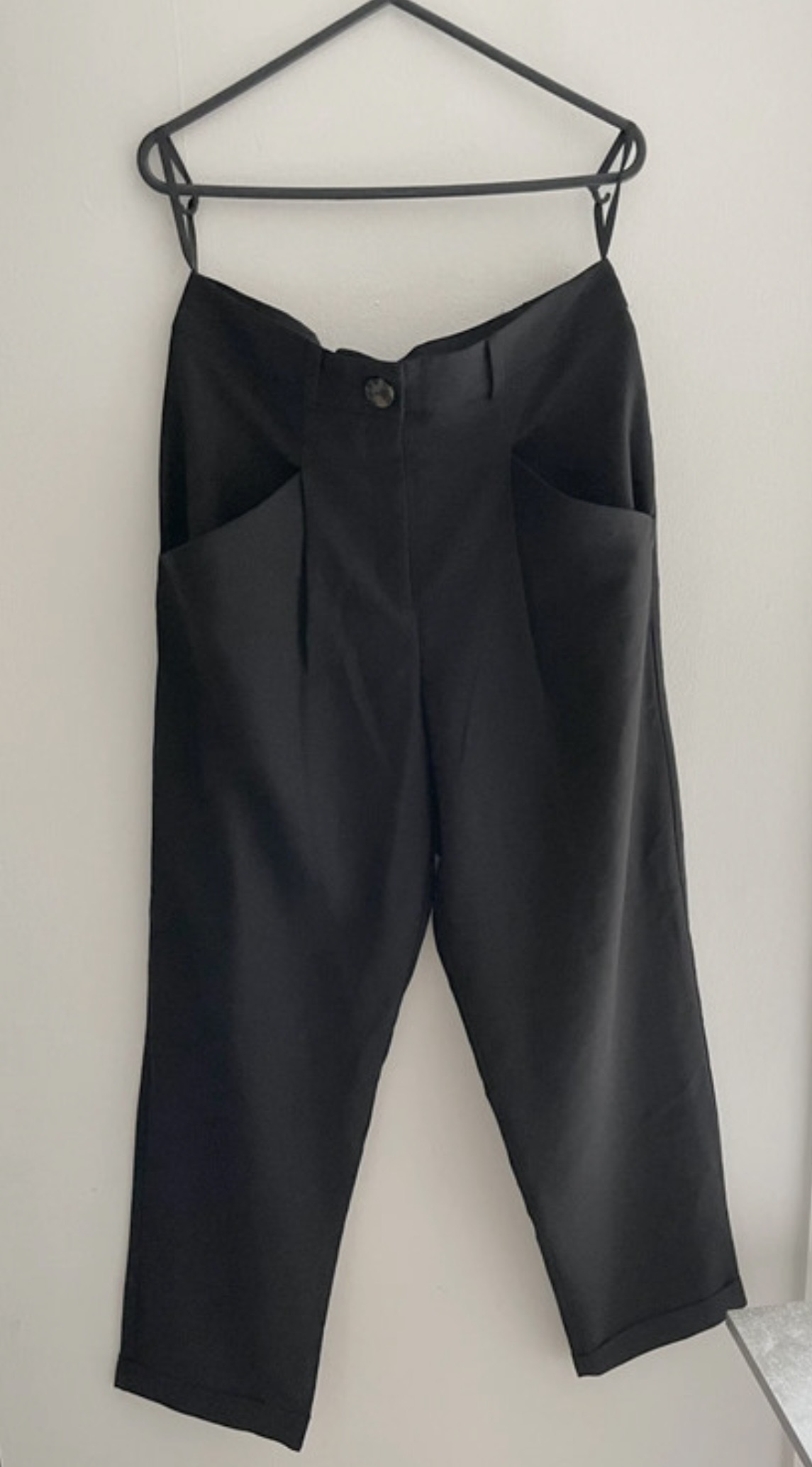 Miss Selfridge Womens Black High Waist Tailored Wide Leg Dress Pants Trousers 10