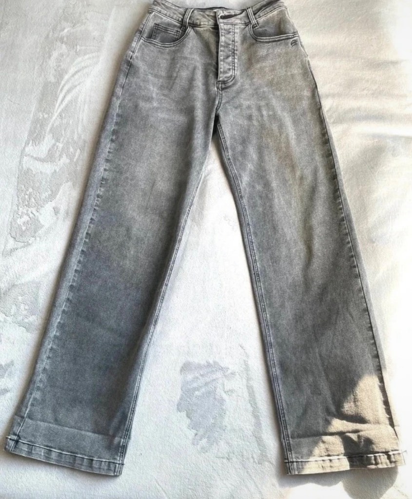 Brakeburn Women's Skadi Jean Grey High Waist Wide Leg Jeans UK 8