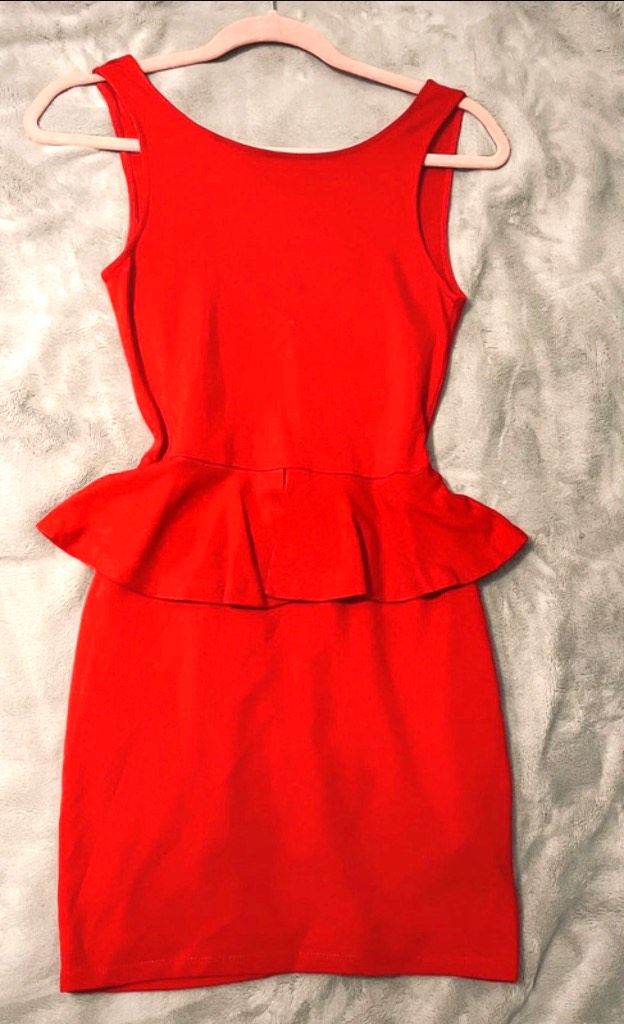 Zara peplum red mini dress S