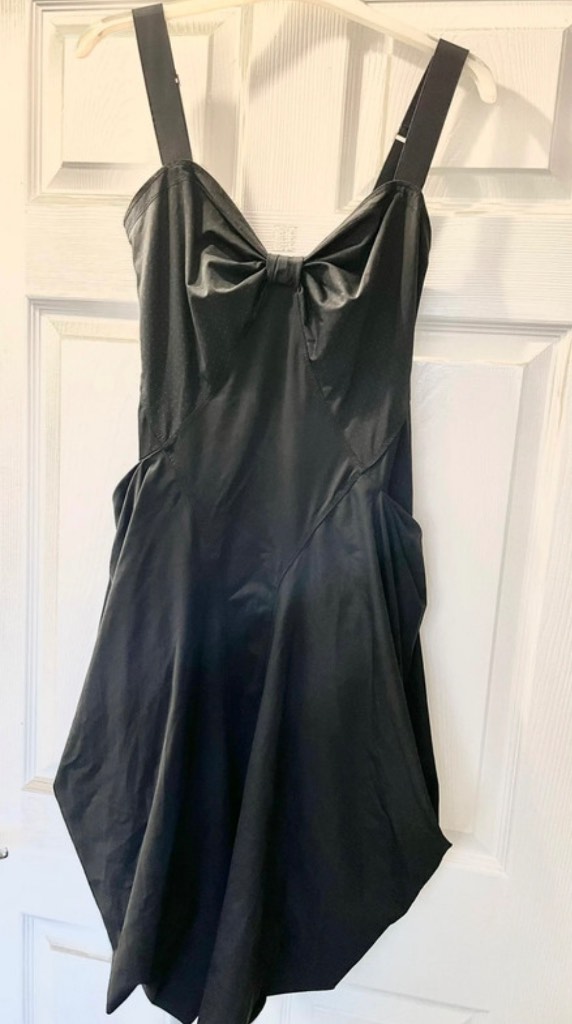 Joseph Ribkoff Vintage Black Corset Pocket Dress UK10 Fit And Flare Balloon