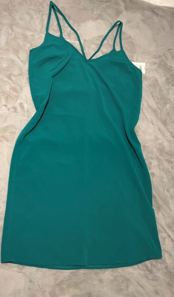 Miss Selfridge Women's Turquoise Green Slip On Mini Dress UK 10 BNWT RPR £28