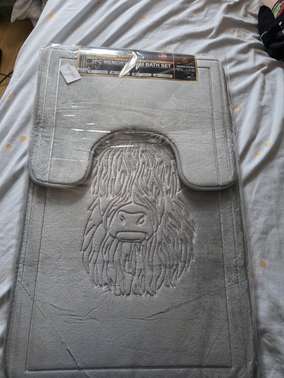 Highland cow bathmat set