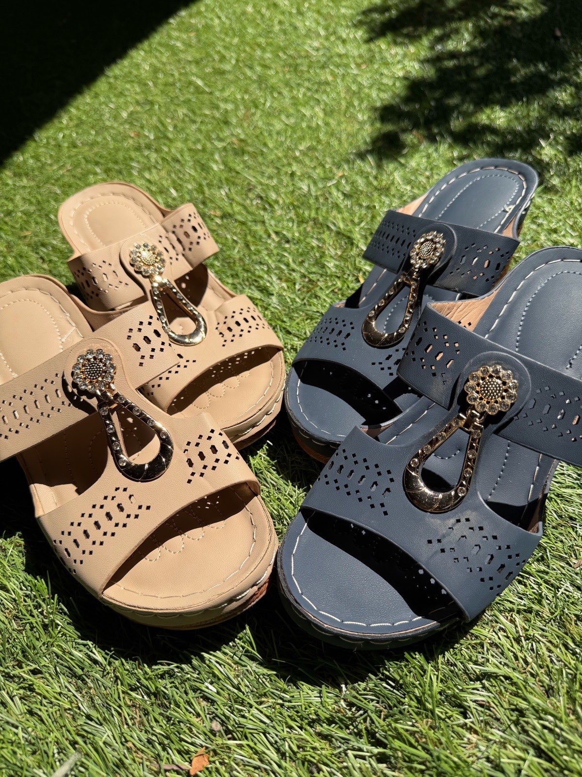 Mid heel open toe sandals X2 size uk 6
