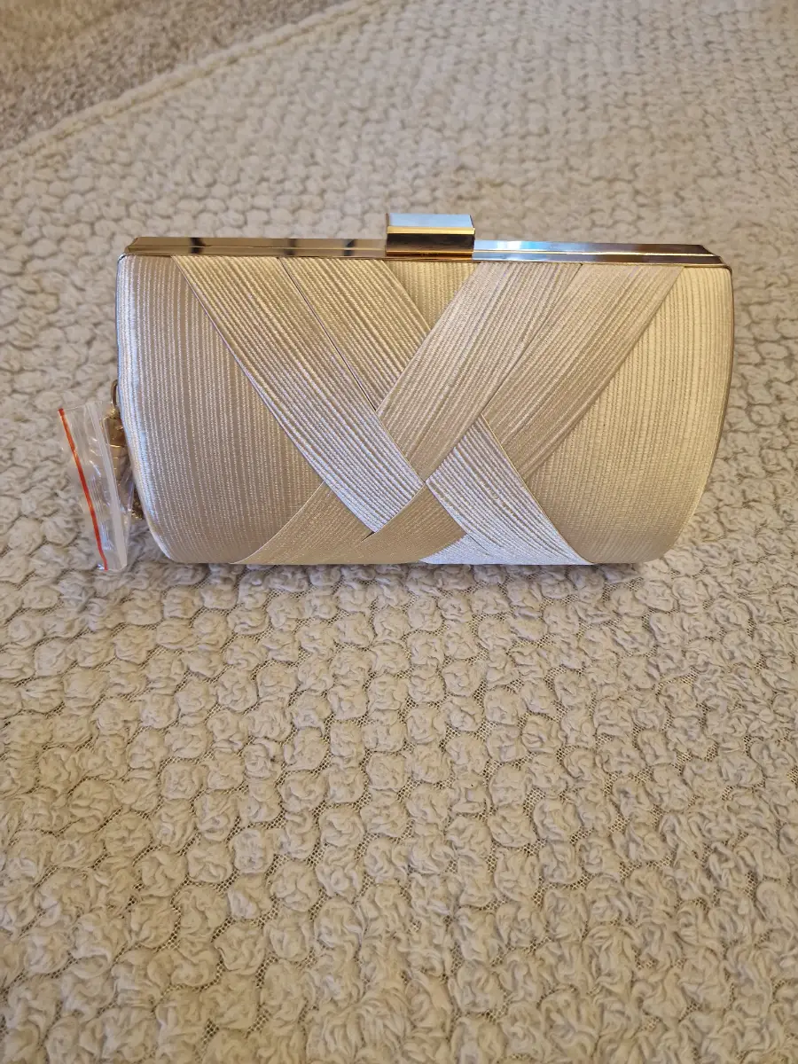 Gold hard case cluth bag