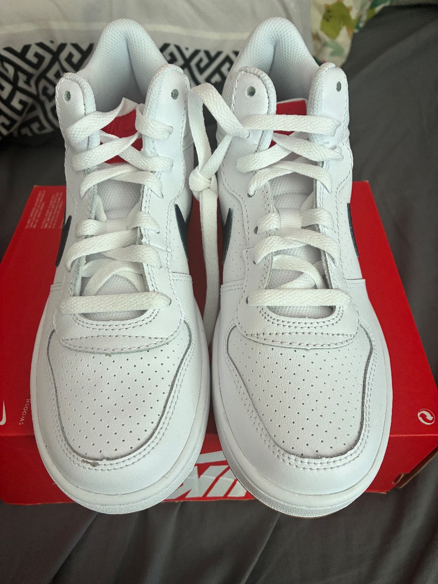 Nike Court Borough Mid GS White Black Gum Trainers UK 5 EU 38 Brand New