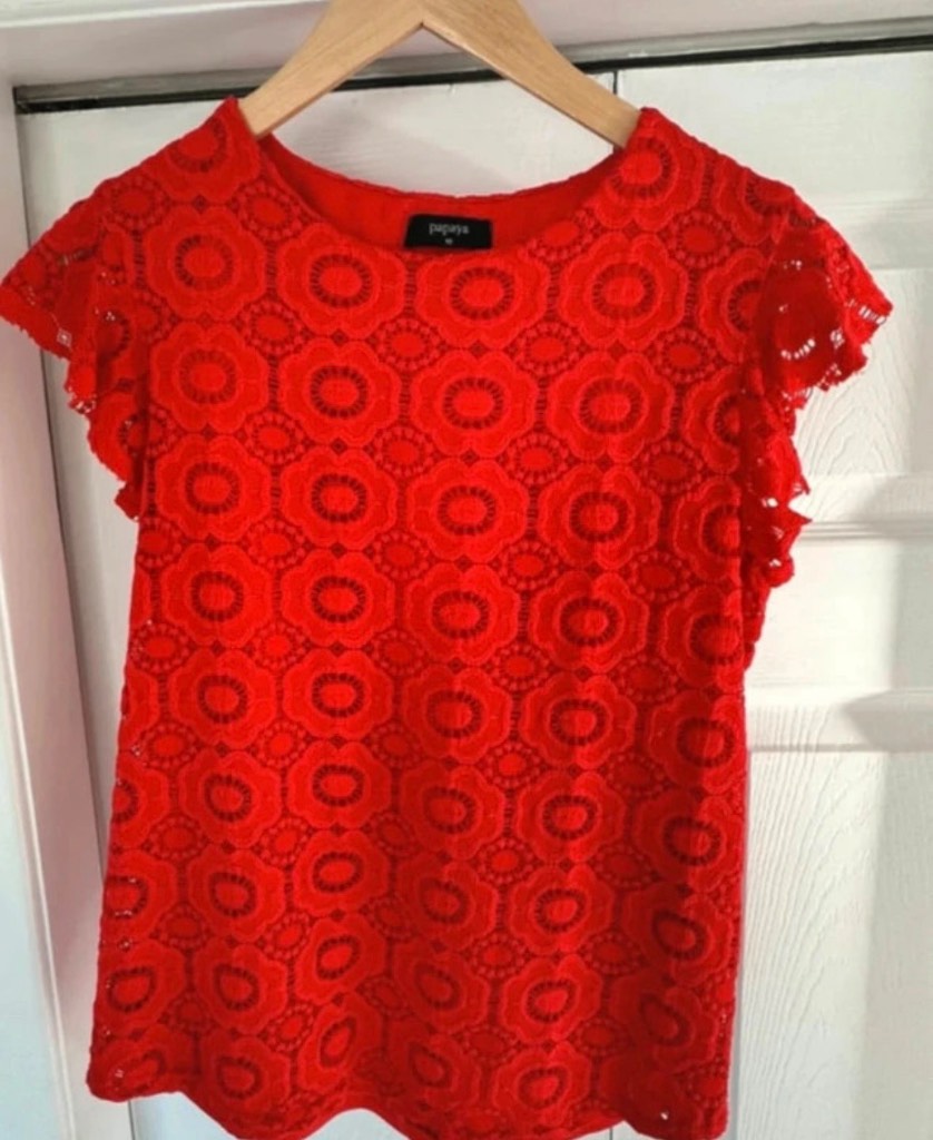 Papaya lovely red cap sleeve top