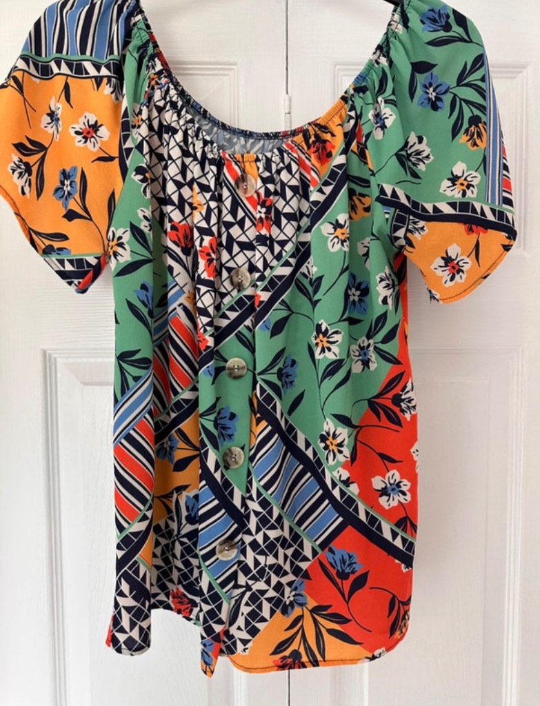 Lovely multi coloured summer short sleeve top