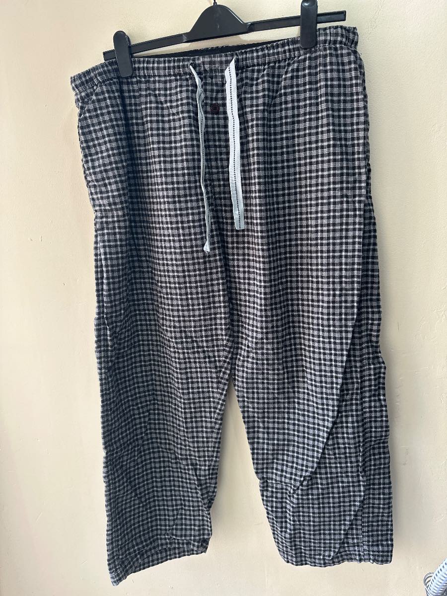 Austin Reed Black and Grey Check Pyjama Bottoms Size XL