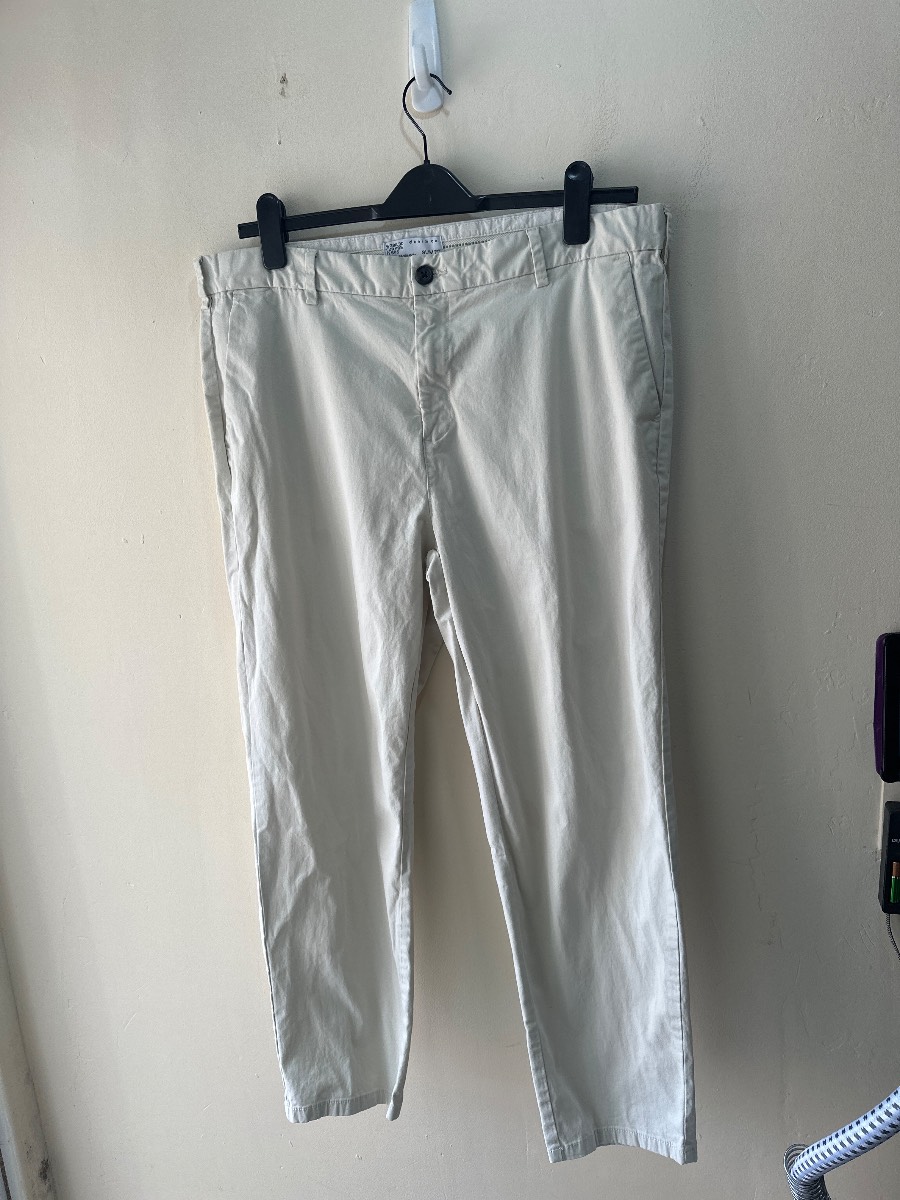 Denim Co Cream Slim Fit Trousers W38 L30