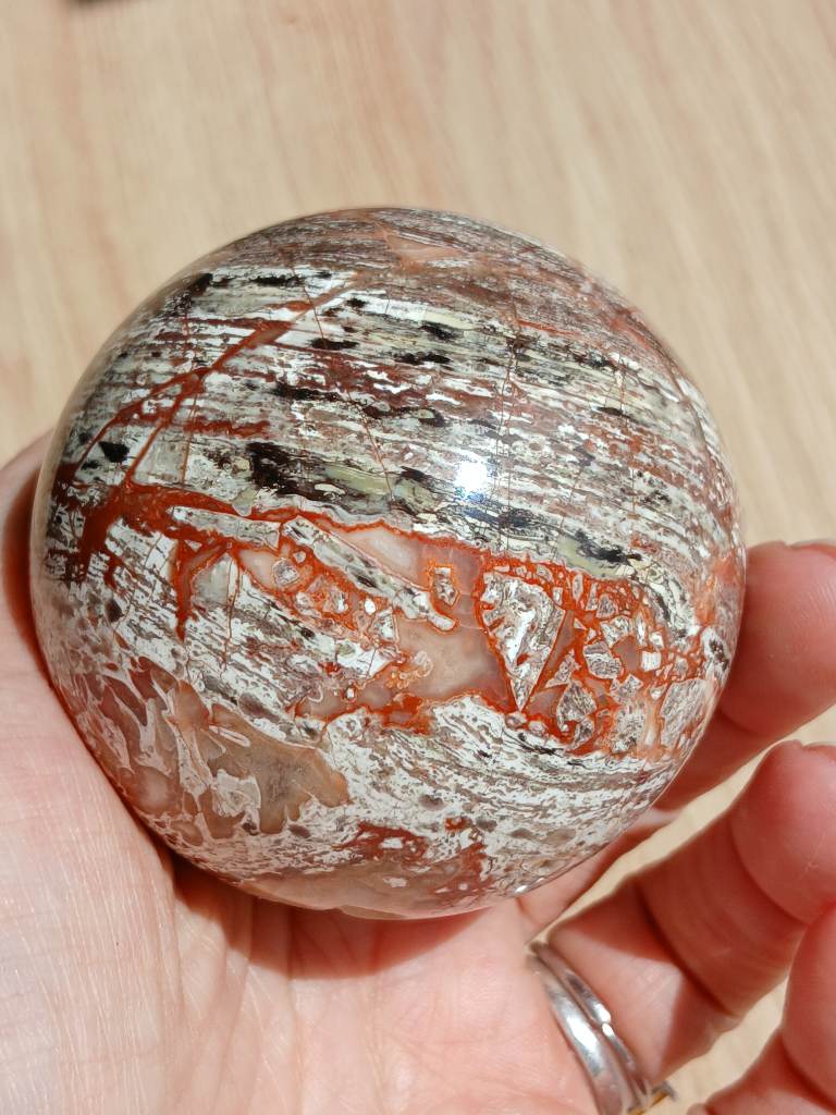 Mexican Crazy Lace Agate Sphere – 64mm Natural Crystal