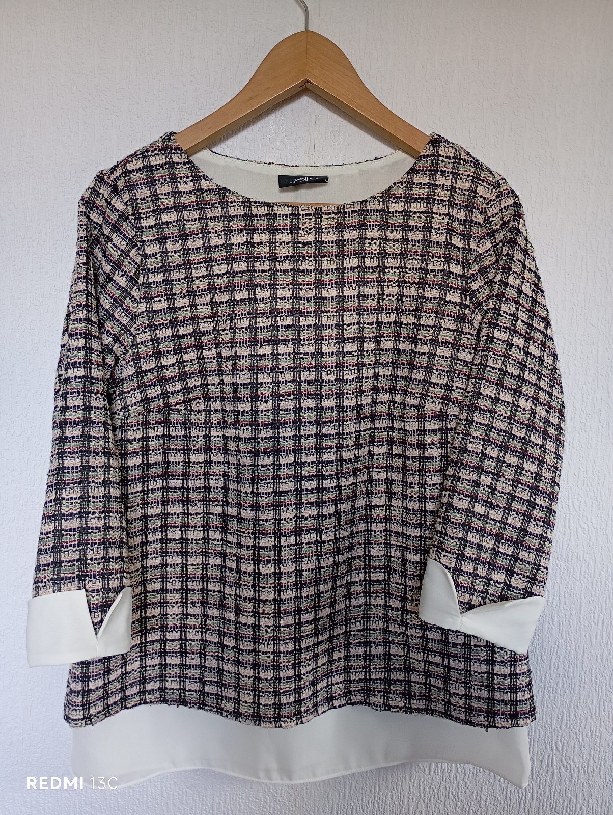 Size 10 Wallis Double layer effect blouse. 3/4 sleeves VGC.