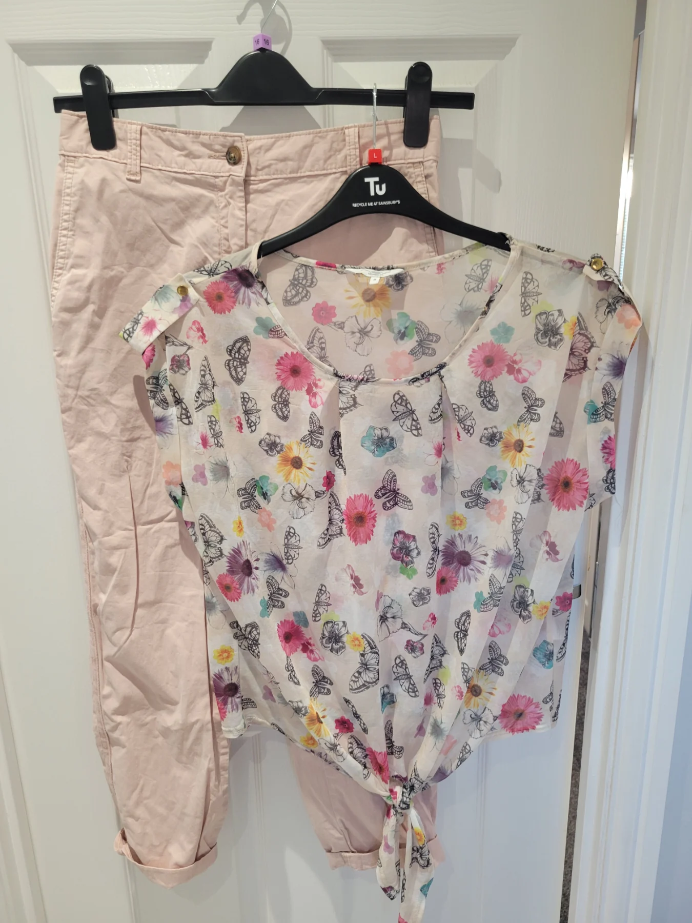 Trouser and top bundle size 8 pink cotton