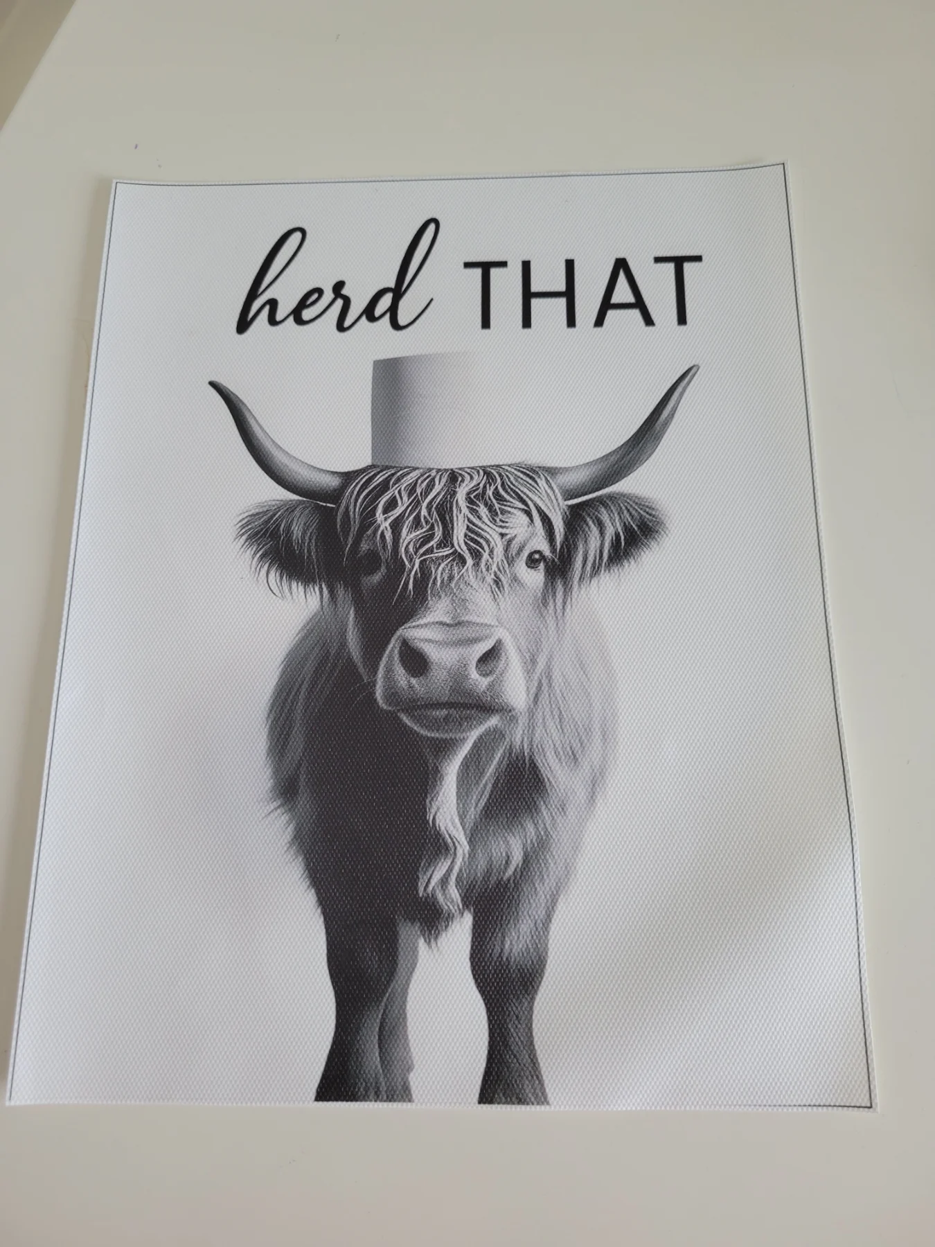 Print for 10 x 8 frame highland cow