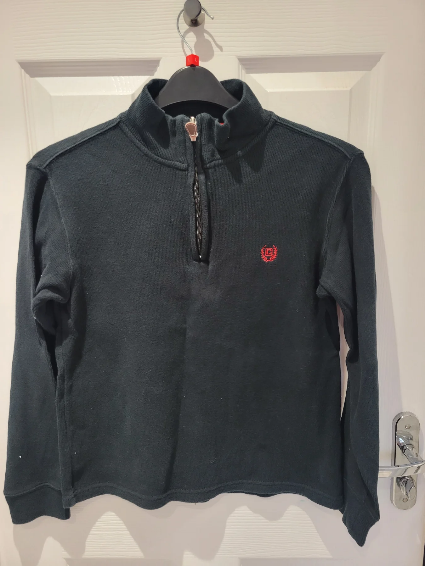 Chaps black qtr zip size 10