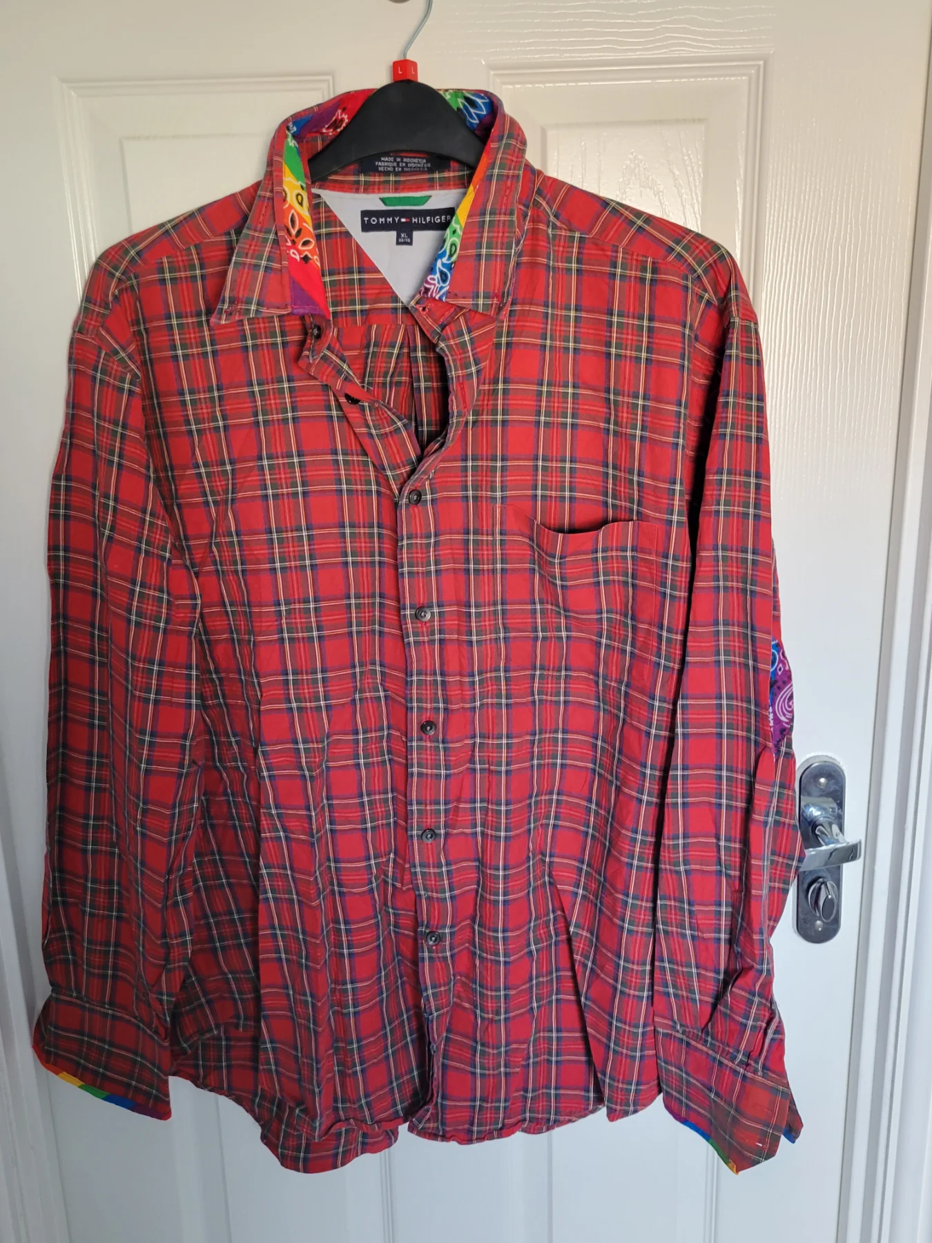 Tommy hilfiger tartan xl customized shirt