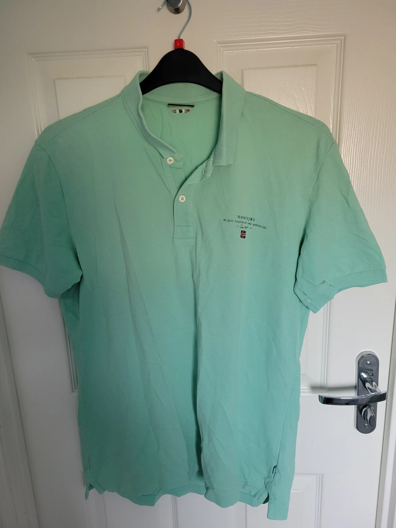 Green napapijri polo shirt size large