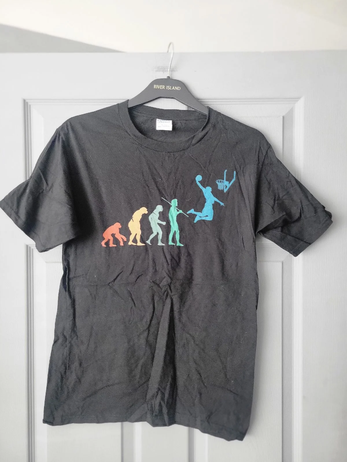 Mens  Size small  Tshirt  Human evolution basketball tshirt  Good condition