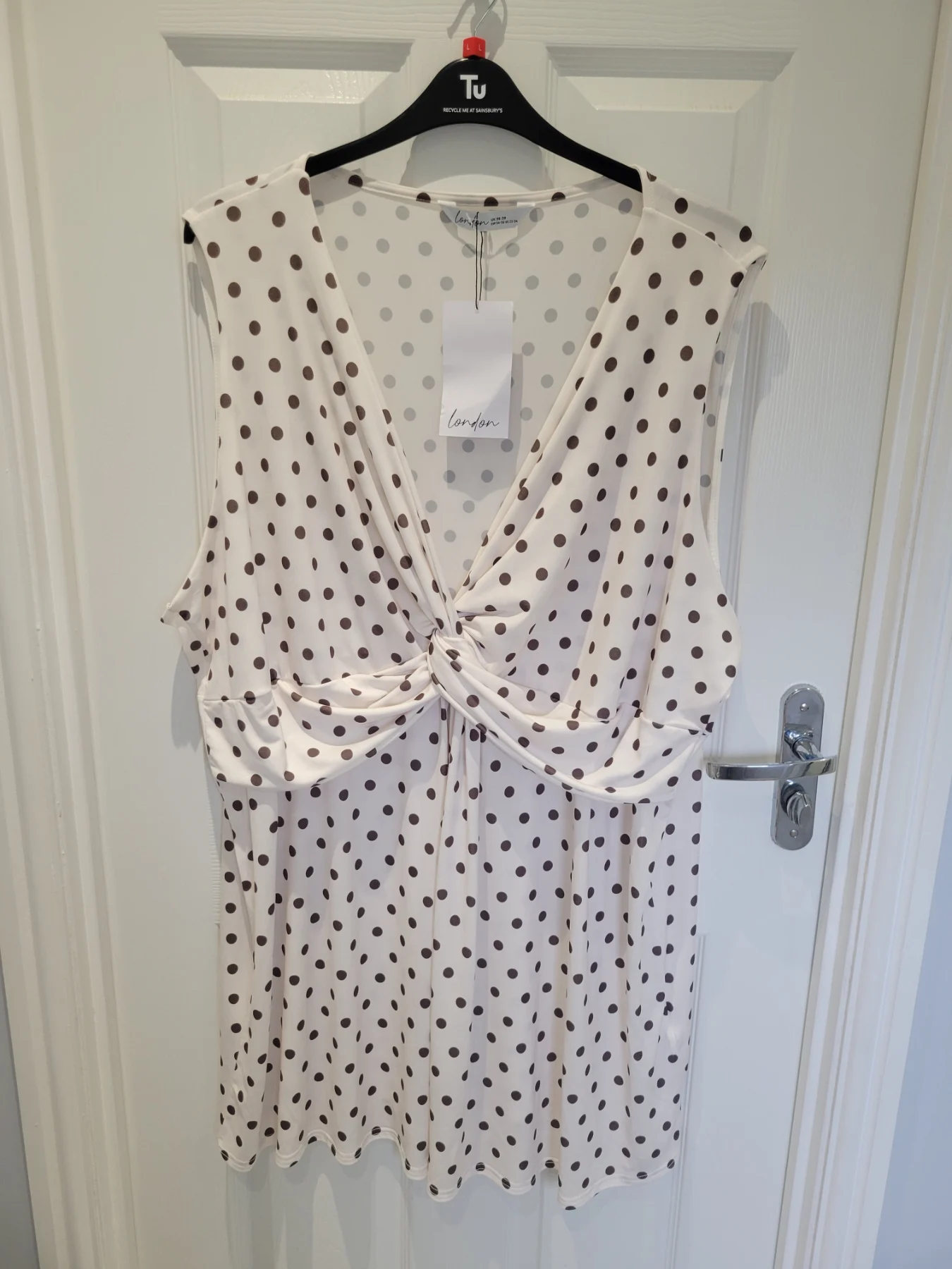 New with tags size 26 summer dress brown polka dot