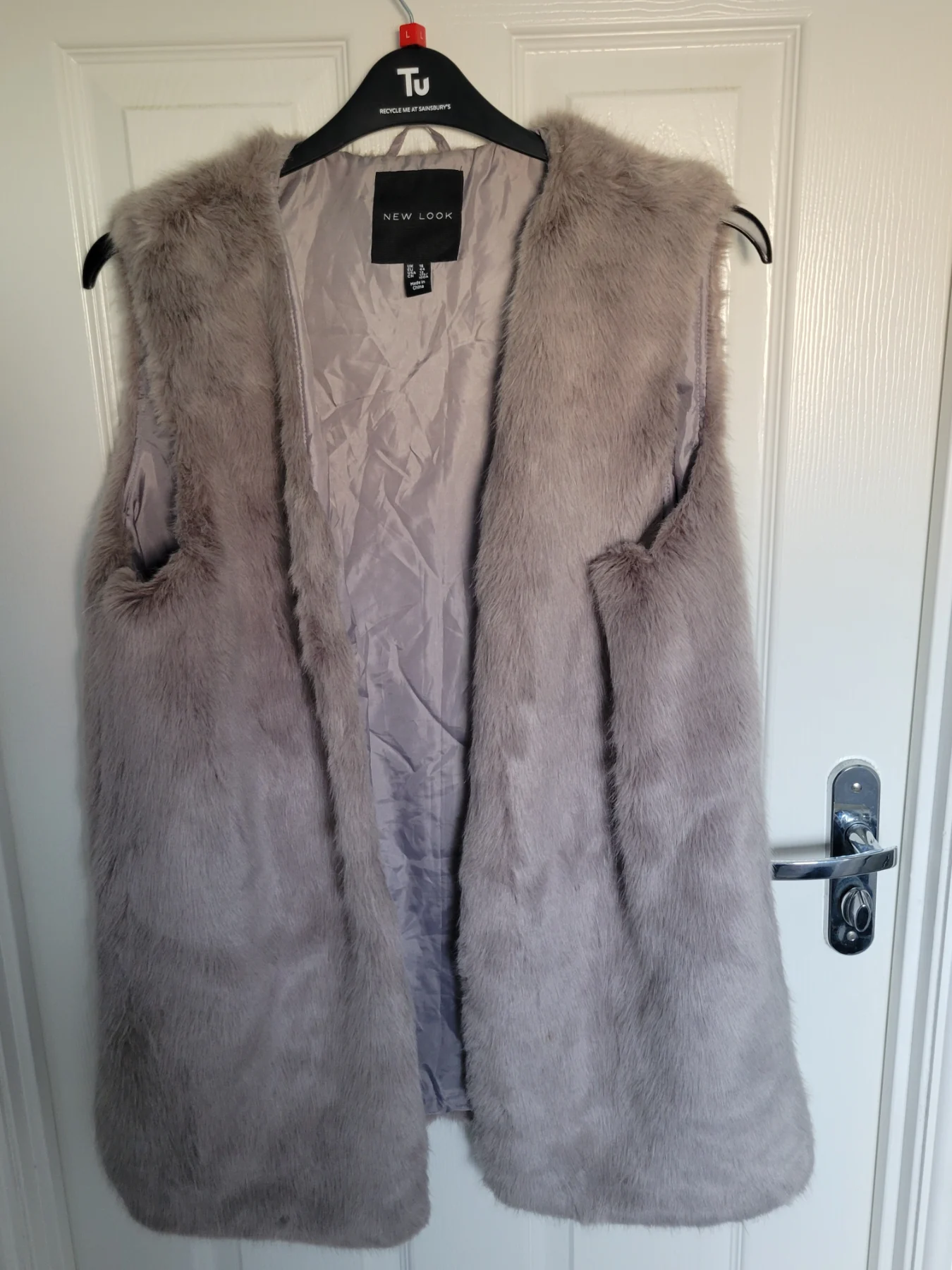 Size 16 grey faix fur gilet