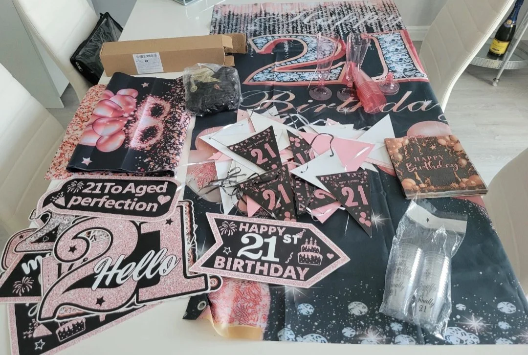 21st birthday decorations pink