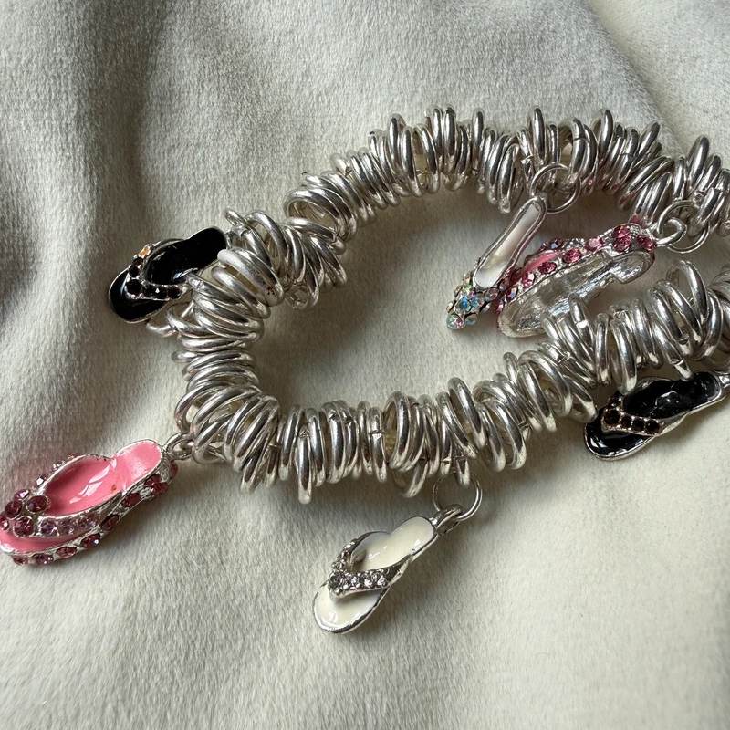 shoe charm bracelet flexible band crystal shoe charms colorful charm bracelet playful jewellery