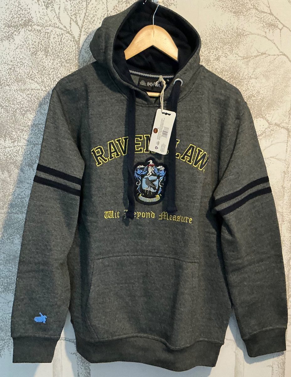 HARRY POTTER RAVENCLAW. Hoodie MENS/WOMENS XL Charcoal Grey/Black, Pullover BNWT