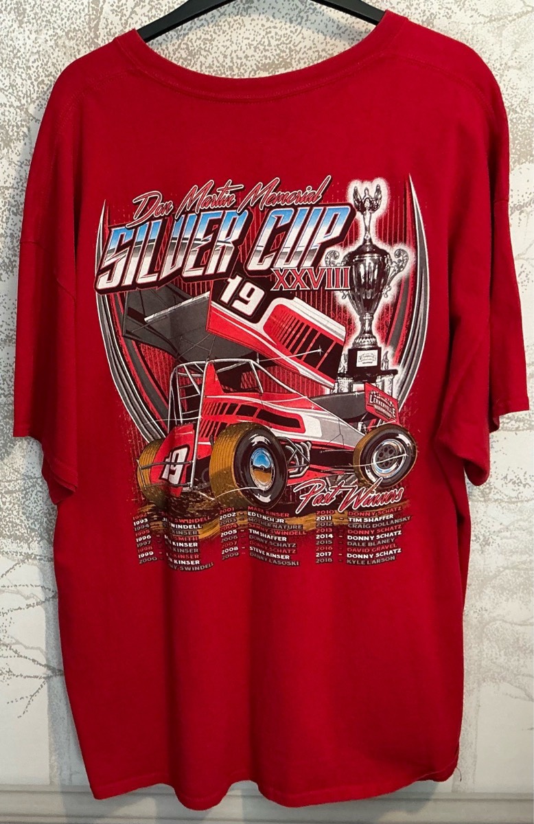 Vintage Sprint Car T-Shirt Don Martin Memorial Silver Cup XXVIII Lernerville 3XL Red