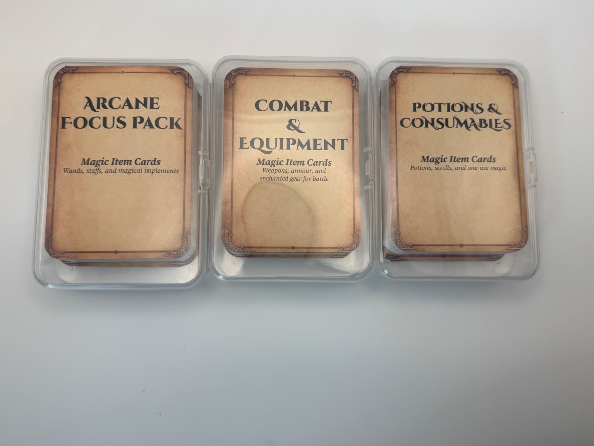 Complete set of DnD magic item cards