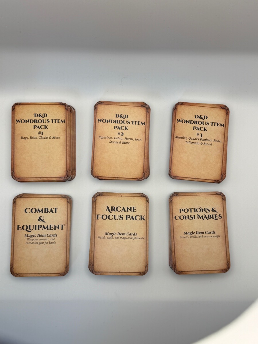 D&D DnD Magic Item Cards Complete Set | 360 RPG Loot Cards | 6 Packs for 5e Dungeon Masters
