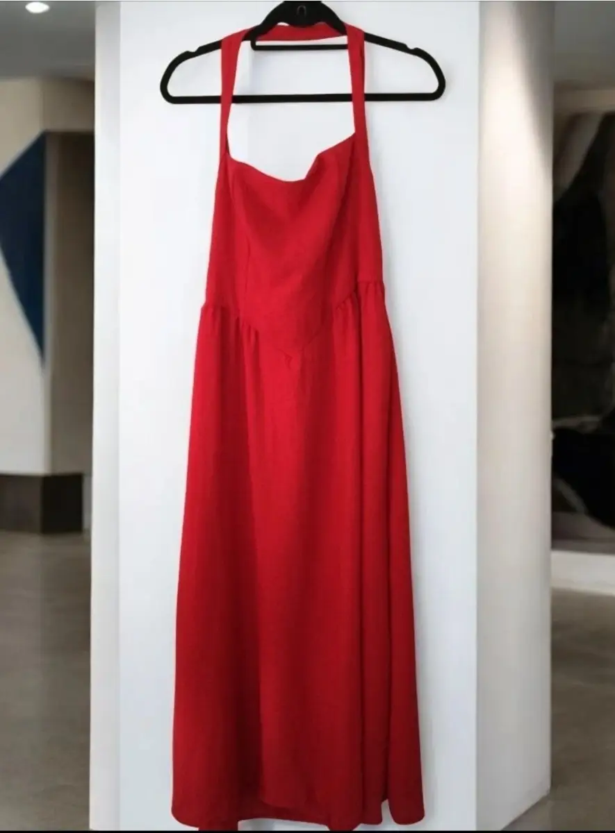 Kaywide red halterneck dress