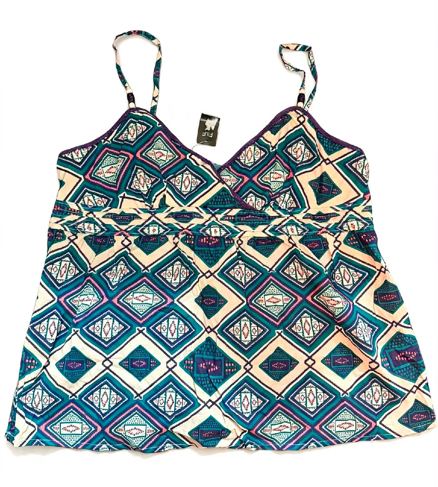 Tesco  F&F geometric print babydoll tankini top