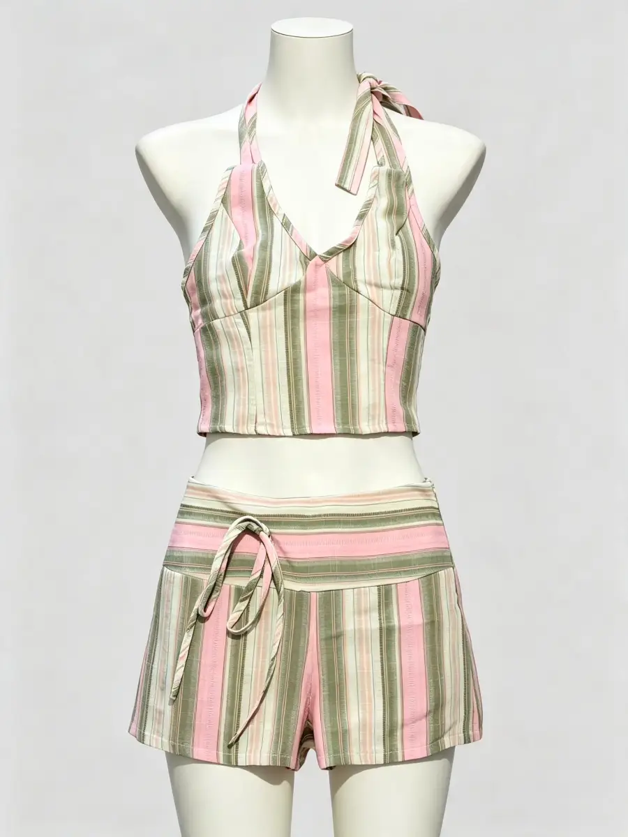 New striped two-piece set