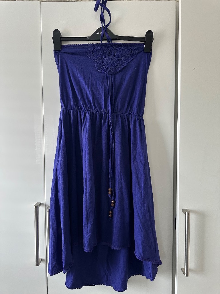 Peacocks Royal Blue Navy Boho Strapless Sundress Size 12 New