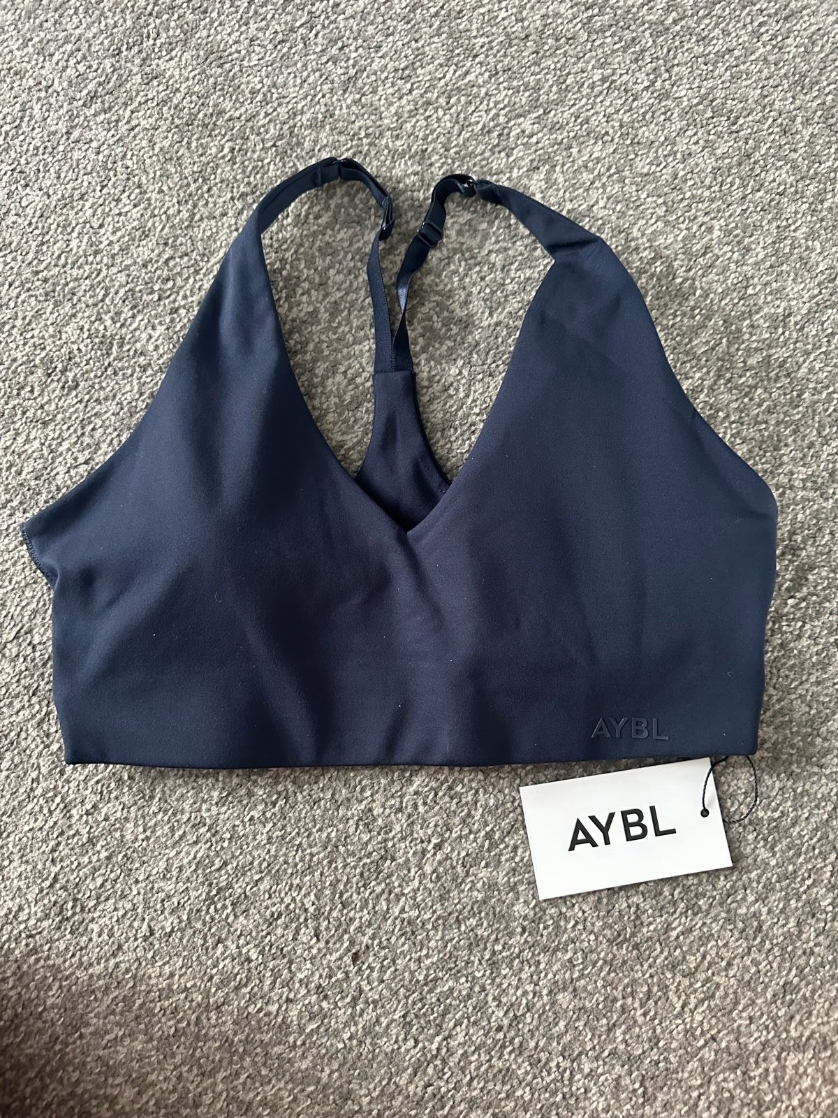 AYBL brand new staple sports bra navy size s