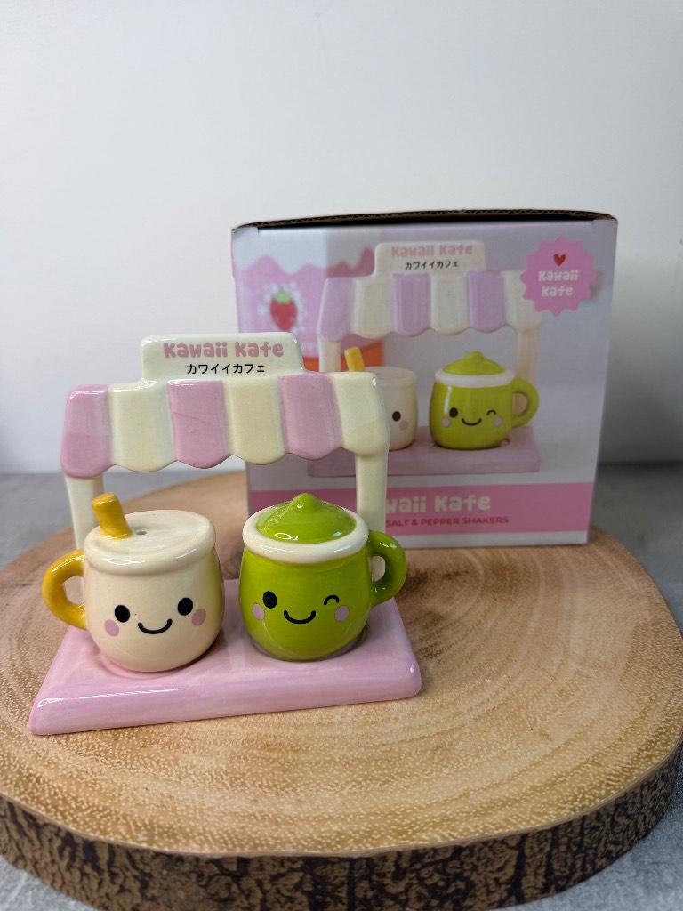 KAWAII LATTE SALT AND PEPPER SHAKERS GIFT FATHERS DAY