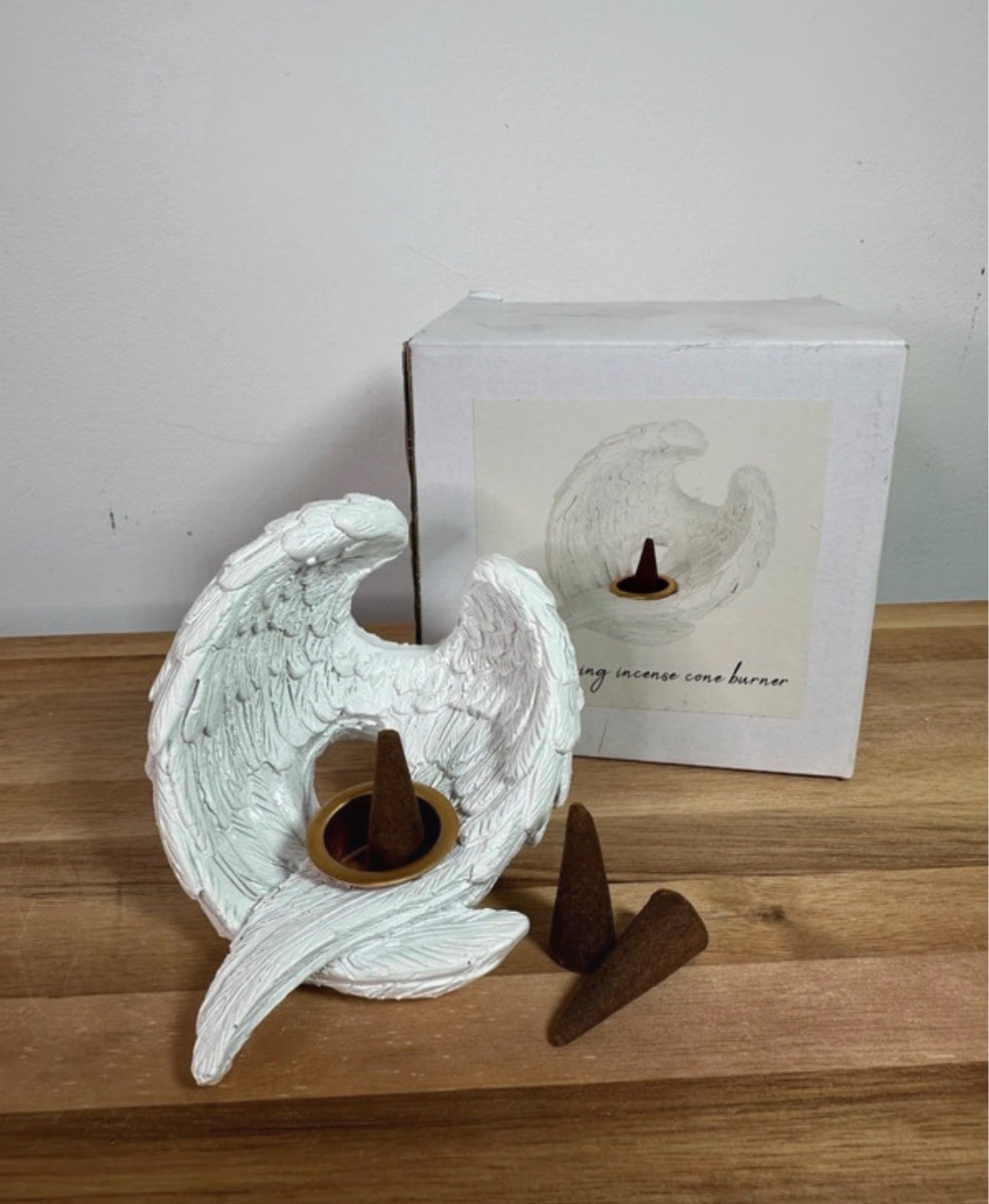 ANGEL WING RESIN INCENSE CONE BURNER SPIRITUAL RITUAL