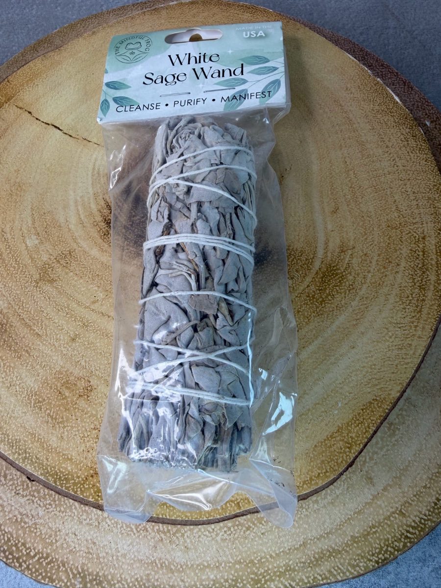 10CM SMALL WHITE SAGE SMUDGE STICK WAND SPIRITUAL RITUALS SPELLS SMOKE CLEANSING CHRISTMAS GIFT