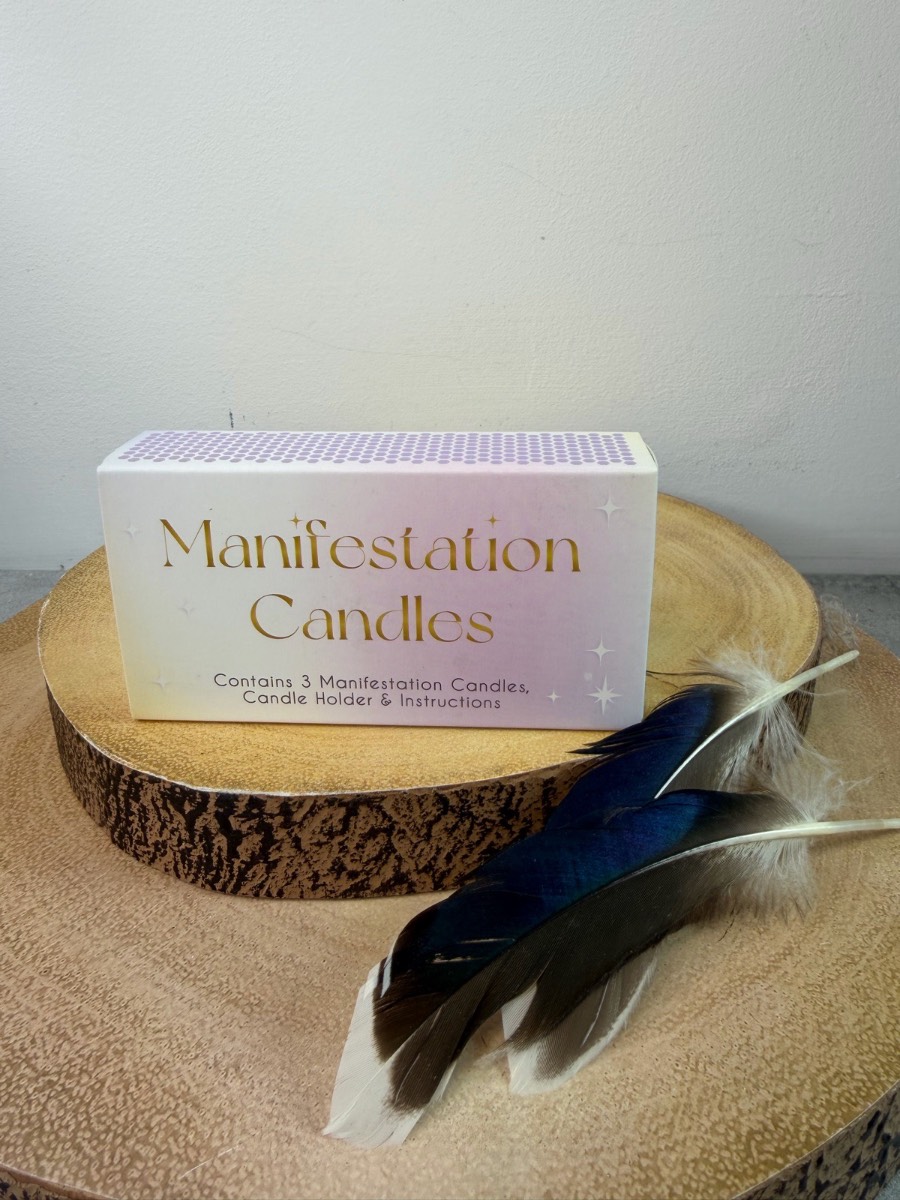 3 MANIFESTATION SPELL CANDLES IN A BOX SPIRITUAL RITUALS ALTAR WITCHY CHRISTMAS GIFT
