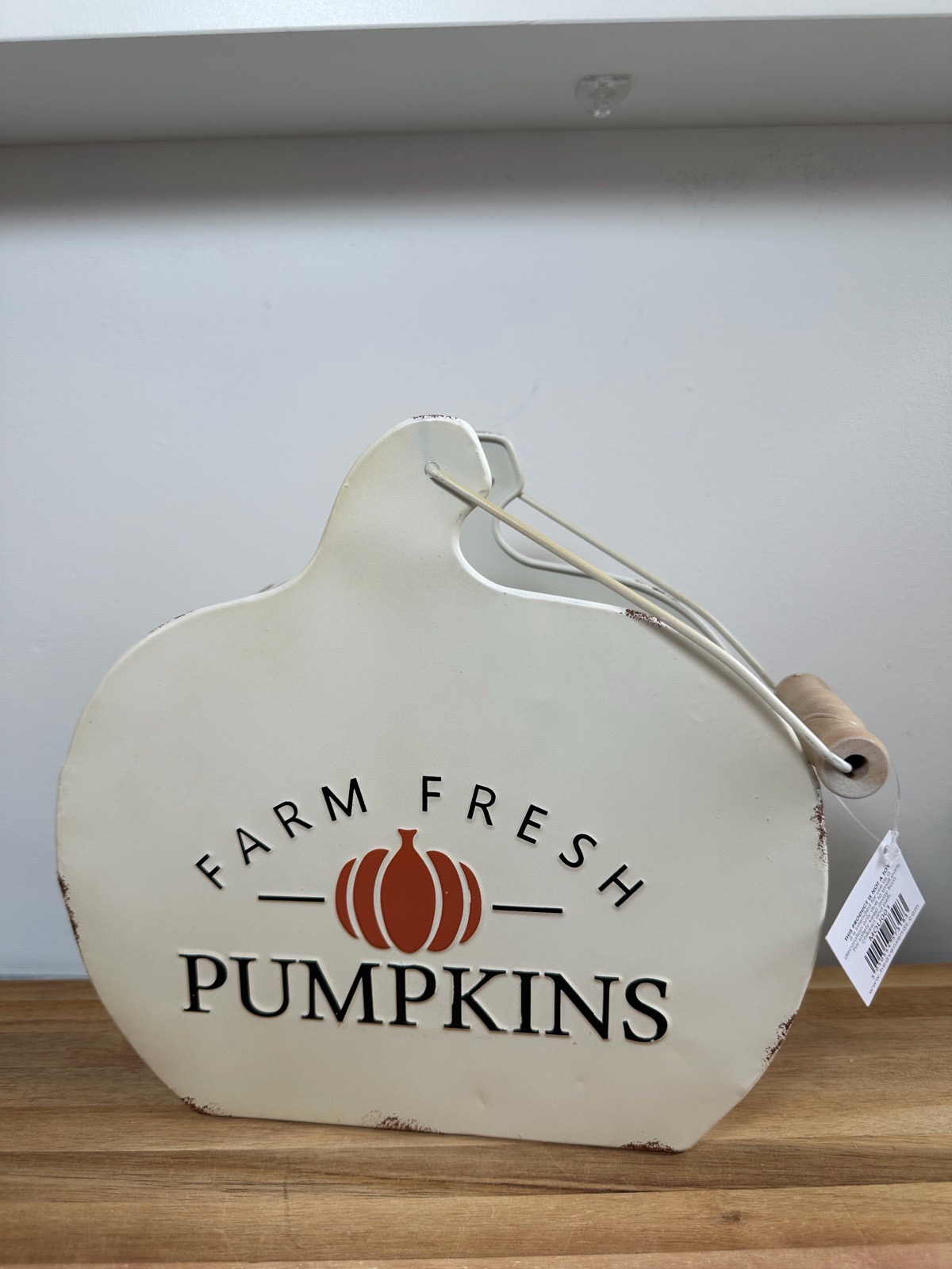 FARM FRESH PUMPKINS METAL HOLDER AUTUM AUTUMNAL DISPLAYS HALLOWEEN GIFT