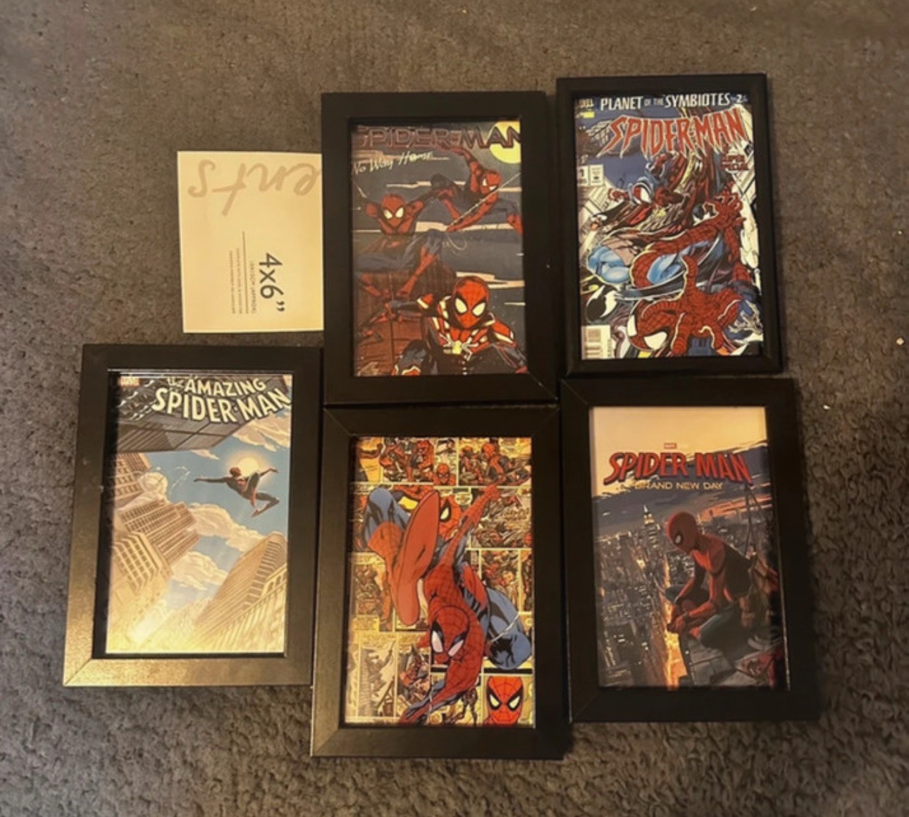 Spider-Man Comic Art Print Set | 5 × 4×6 Fan Prints