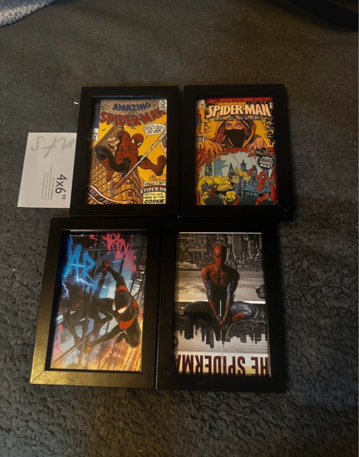 Classic Spider-Man Comic Art Print Set | 4 × 4×6 Fan Prints