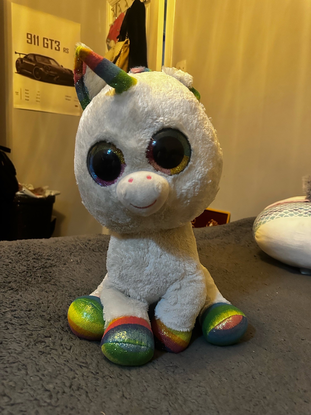 Ty Beanie Boo Unicorn Plush Toy | Glitter Eyes & Rainbow Details