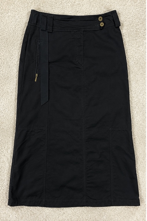 Rare Zara VERSE Black Utility Maxi Skirt – Vintage Y2K Cargo Style